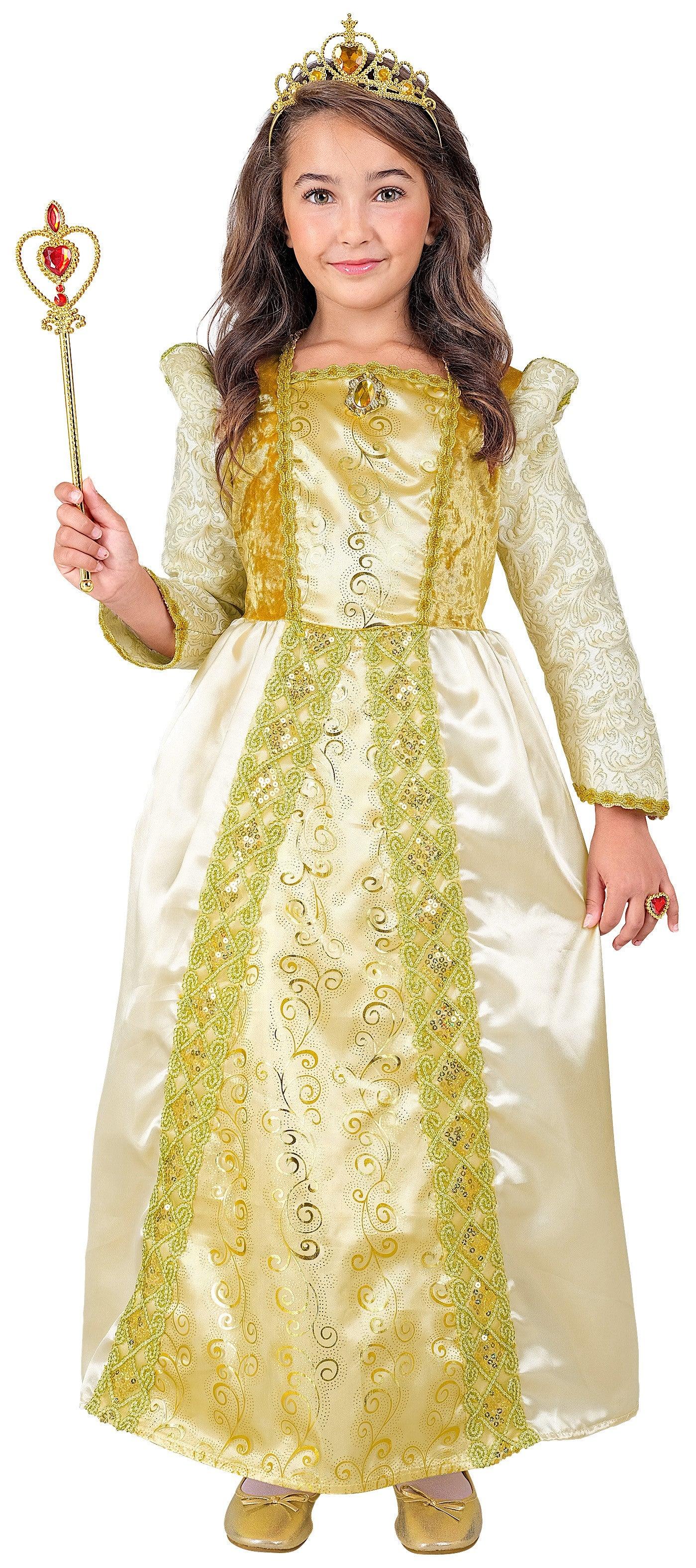 Disfraz de Princesa Medieval Dorado para Niña Princesas y Damas Medievales Widmann